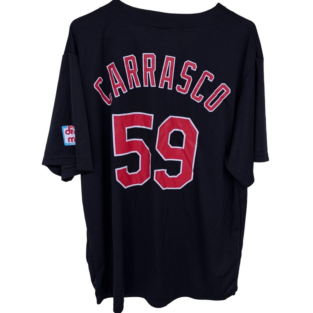 Carlos Carrasco Cleveland Baseball Jersey XL Navy‎ Blue #59 MLB